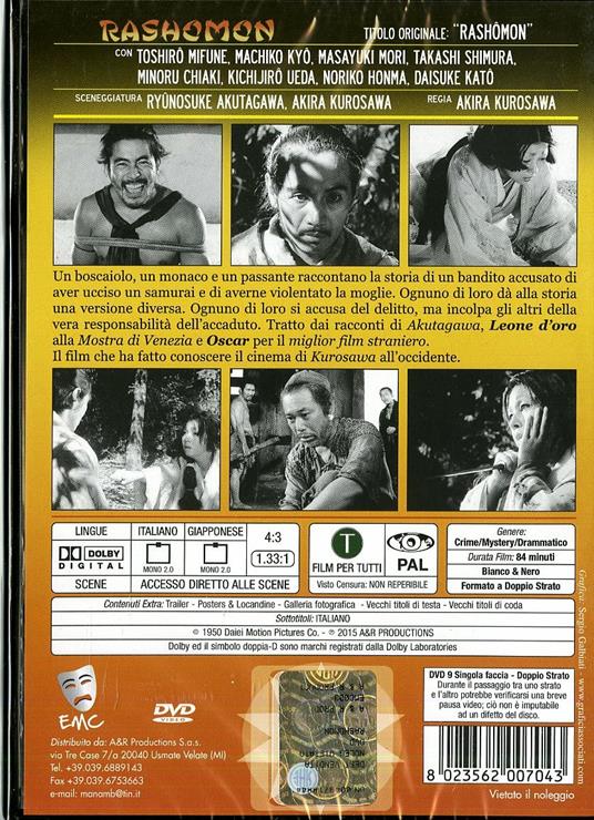 Rashomon di Akira Kurosawa - DVD - 2