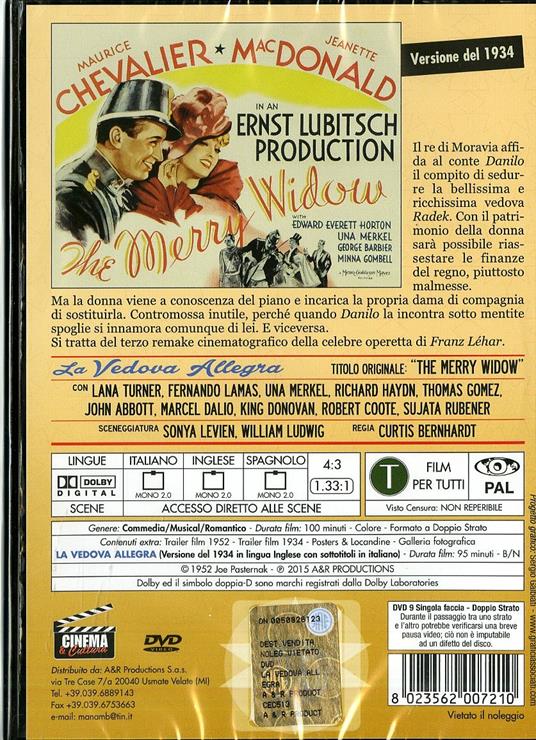 La vedova allegra (2 DVD) di Curtis Bernhardt,Ernst Lubitsch - 2