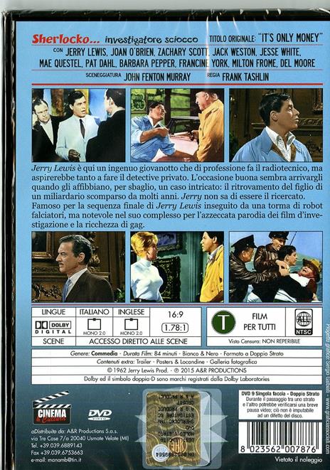 Sherlocko investigatore sciocco di Frank Tashlin - DVD - 2