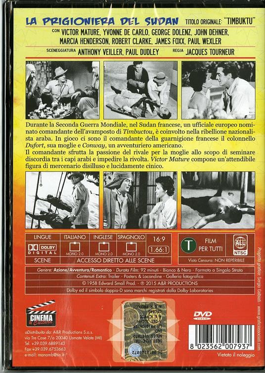 La prigioniera del Sudan di Jacques Tourneur - DVD - 2