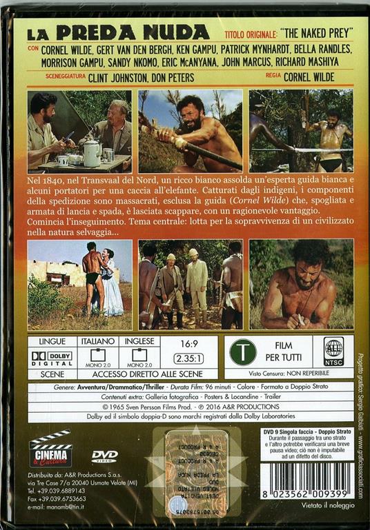 La preda nuda di Cornel Wilde - DVD - 2