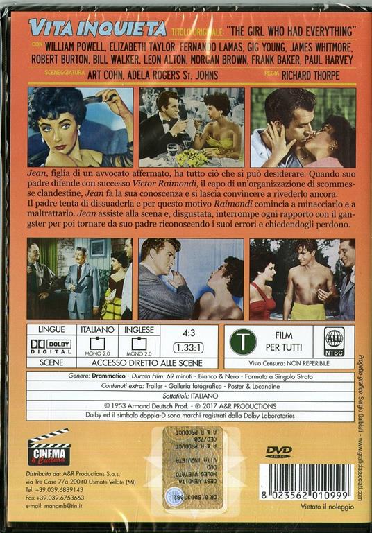 Vita inquieta (DVD) di Richard Thorpe - DVD - 2