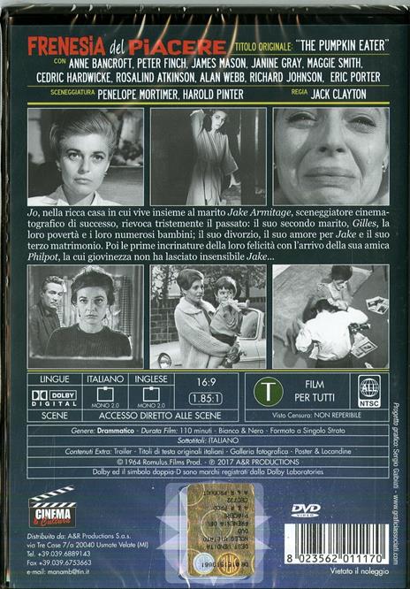 Frenesia del piacere (DVD) di Jack Clayton - DVD - 2