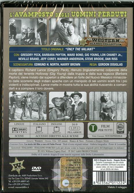 L' avamposto degli uomini perduti (DVD) di Gordon Douglas - DVD - 2