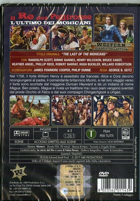 Il re dei pellerossa. L'ultimo dei Mohicani (DVD) di George Brackett Seitz - DVD - 2