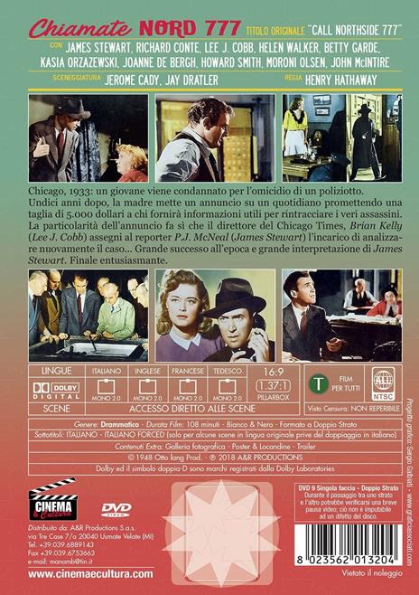 Chiamate Nord 777. Rimasterizzato in HD (DVD) di Henry Hathaway - DVD - 2