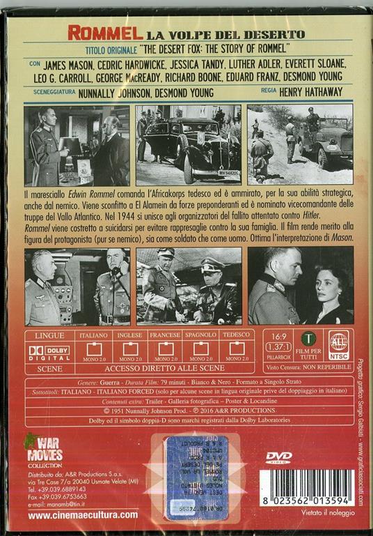 Rommel la volpe del deserto di Henry Hathaway - DVD - 2