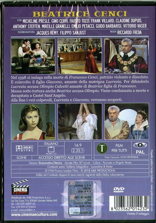 Beatrice Cenci (DVD) di Riccardo Freda - DVD - 2
