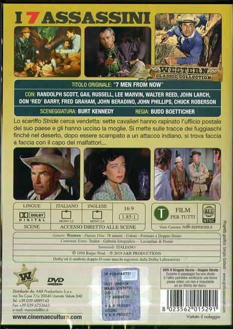 Il sette assassini. Versione inglese con sottotitoli in italiano (DVD) di Budd Boetticher - DVD - 2