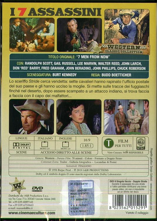 Il sette assassini. Versione inglese con sottotitoli in italiano (DVD) di Budd Boetticher - DVD - 2