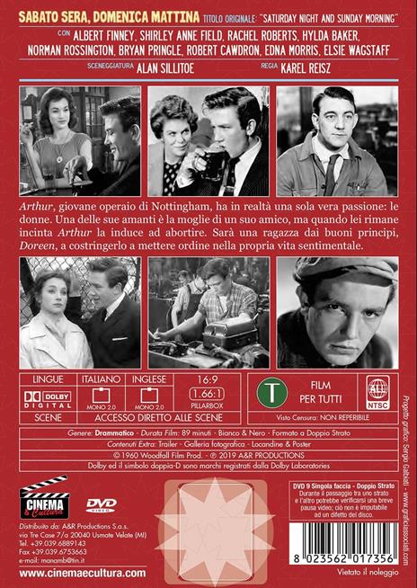 Sabato sera e domenica mattina (DVD) di Karel Reisz - DVD - 2