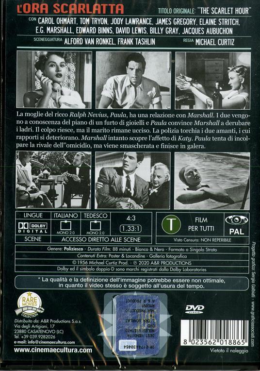 L' ora scarlatta (DVD) di Michael Curtiz - DVD - 2