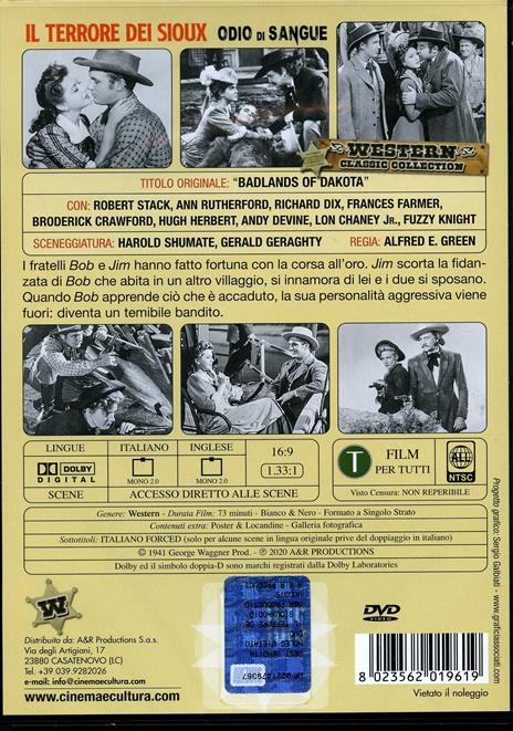 Il terrore dei Sioux. Odio di sangue (DVD) di Alfred E. Green - DVD - 2