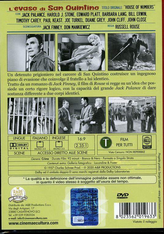 L' evaso di San Quintino (DVD) di Russell Rouse - DVD - 2