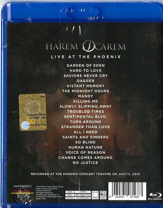 Harem Scarem. Live at the Phoenix (Blu-ray) - Blu-ray di Harem Scarem - 2
