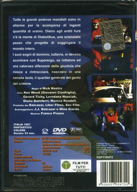 Superargo contro Diabolikus di Nick Nostro - DVD - 2