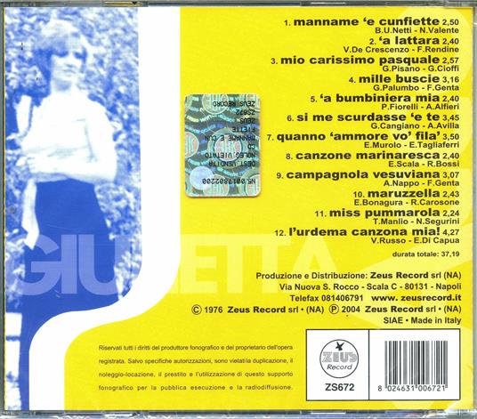 Manname 'e Cunfiette - CD Audio di Giulietta Sacco - 2
