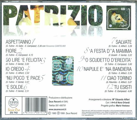 I Miei 18 Anni - CD Audio di Patrizio - 2