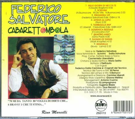 Cabarettombola - CD Audio di Federico Salvatore - 2