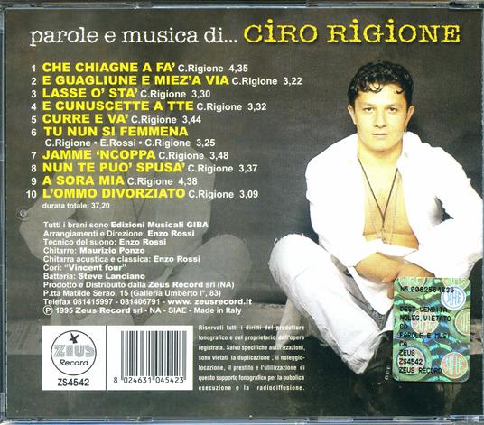 Parole e Musica di Ciro Rigio - CD Audio di Ciro Rigione - 2