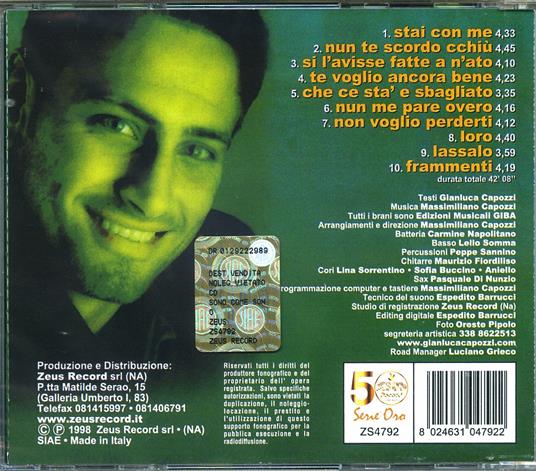 Sono Come Sono - CD Audio di Gianluca Capozzi - 2