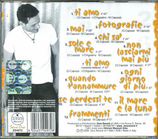 Ogni Giorno di Più - CD Audio di Gianluca Capozzi - 2