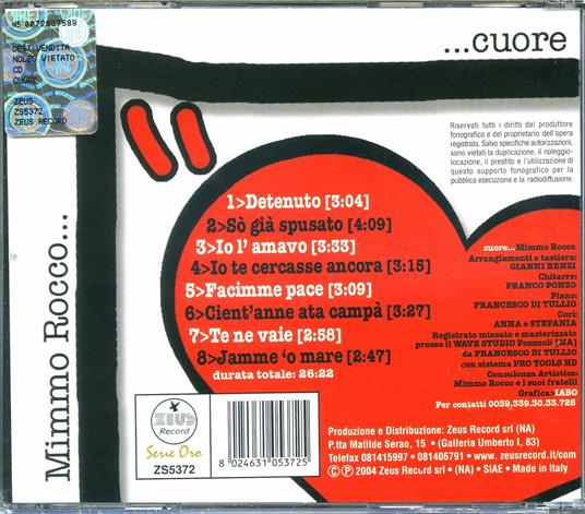 Cuore - CD Audio di Mimmo Rocco - 2