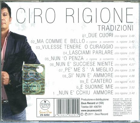 Tradizioni - CD Audio di Ciro Rigione - 2