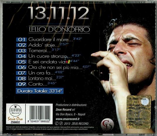 13-11-12 - CD Audio di Lello D'Onofrio - 2