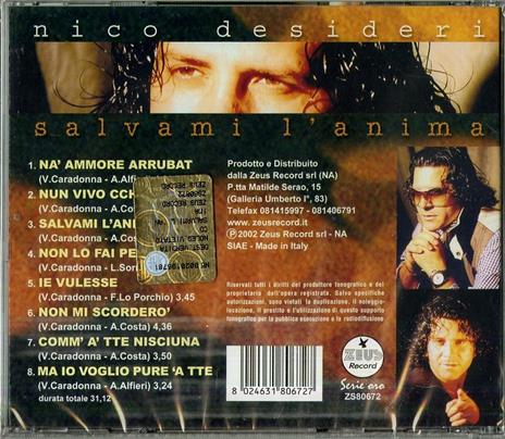 Salvami L'anima - CD Audio di Nico Desideri - 2