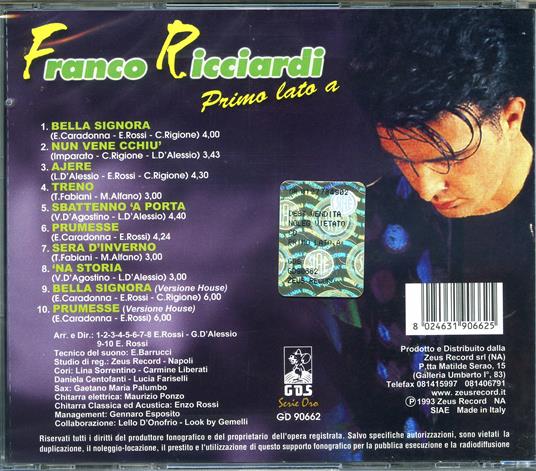 Primo Lato A - CD Audio di Franco Ricciardi - 2