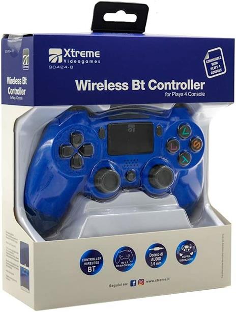 Xtreme Wireless BT Controller Nero 3,5 mm Gamepad Analogico/Digitale PlayStation 4 - 4