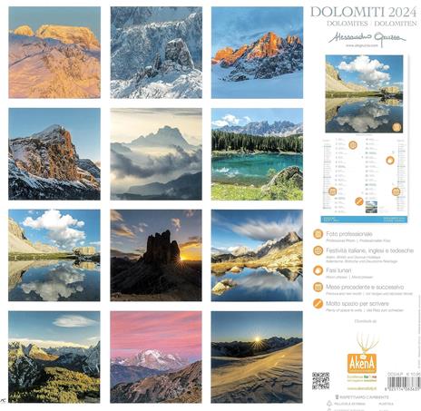 Calendario Akena 2024, Dolomiti - 30 x 30 cm - 3