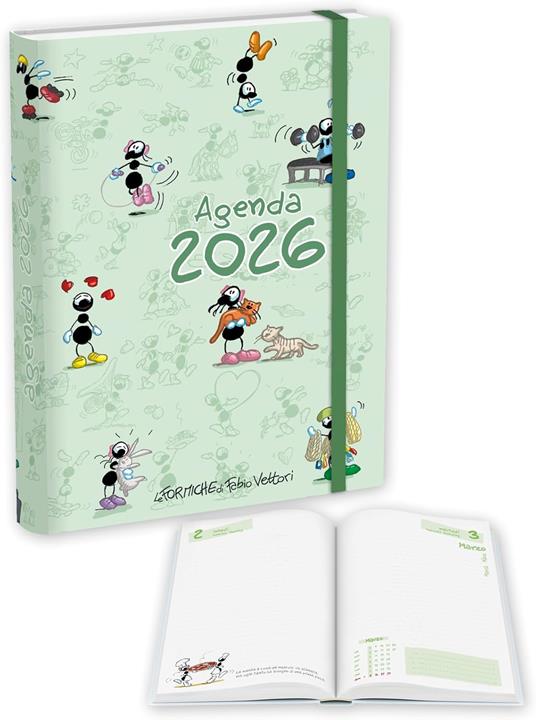 Agenda Giornaliera LE FORMICHE di Fabio Vettori 2026 12 Mesi 11,5x16,5 FV26AM
