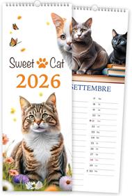 CALENDARIO SweetCat SPIRALE 2026 - 44,5 x 16,5 cm