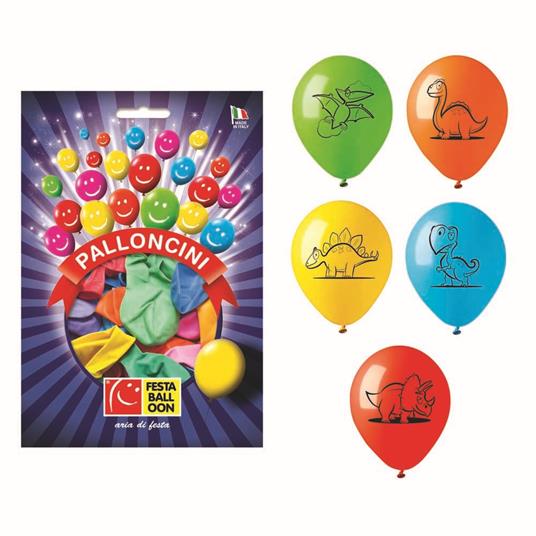 Palloncino Medium Dinosauri. 18 Pz