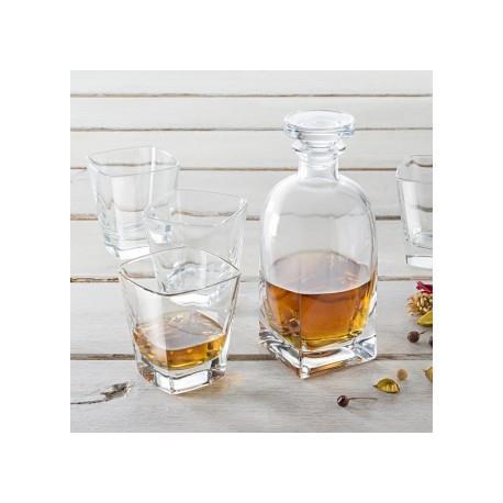 Set Whisky Ducale Bottiglia + 4 Bicchieri 5 Pezzi In Finissimo Vetro Vidivì