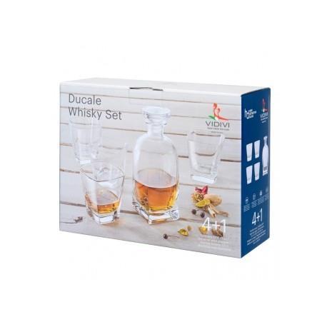 Set Whisky Ducale Bottiglia + 4 Bicchieri 5 Pezzi In Finissimo Vetro Vidivì - 2