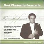 Tre concerti per clarinetto - CD Audio di Carl Maria Von Weber,Darius Milhaud,Johann Gottfried Hendrik Mann,Giovanni De Falco