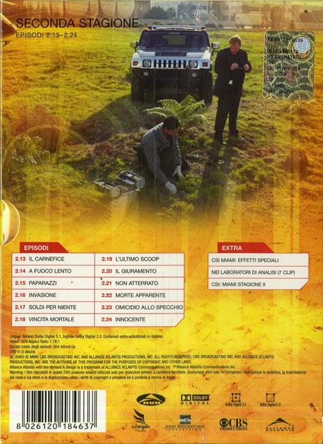 CSI: Miami. Stagione 2. Vol. 2 (3 DVD) - DVD - 2