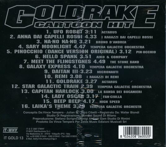 Goldrake. Cartoon Hit - CD Audio - 2