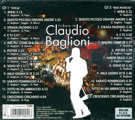 Tribute to Claudio Baglioni - CD Audio - 2