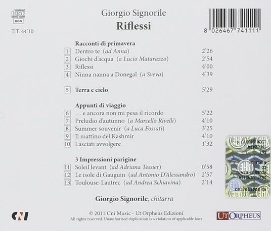 Riflessi - CD Audio di Giorgio Signorile - 2