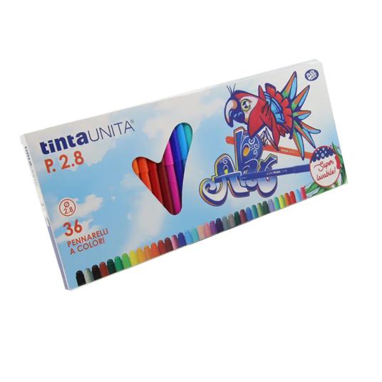 Pennarelli Tinta Unita Punta 2.8 36 Colori