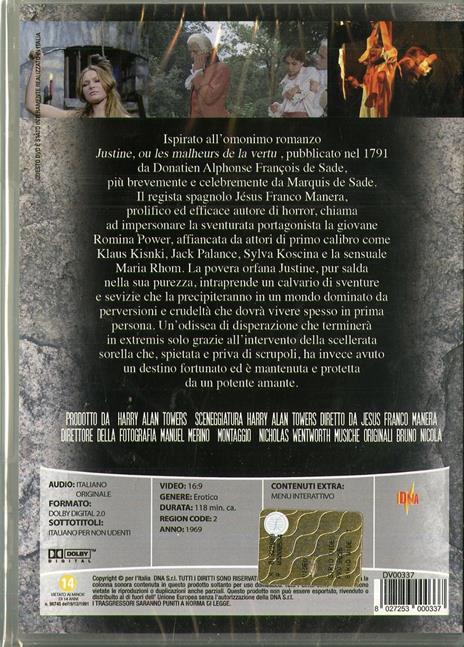 Justine ovvero le disavventure della virtù di Jess Jesus Franco - DVD - 2