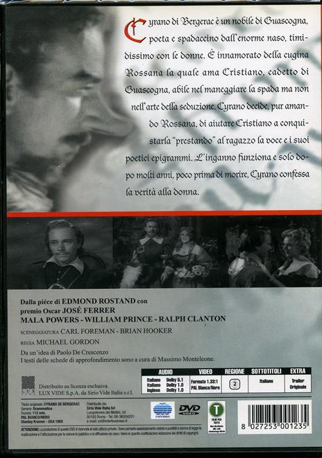Cirano de Bergerac di Michael Gordon - DVD - 2