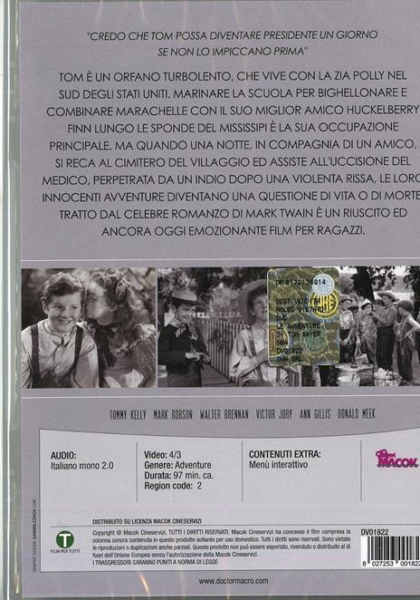 Le avventure di Tom Sawyer di Norman Taurog - DVD - 2