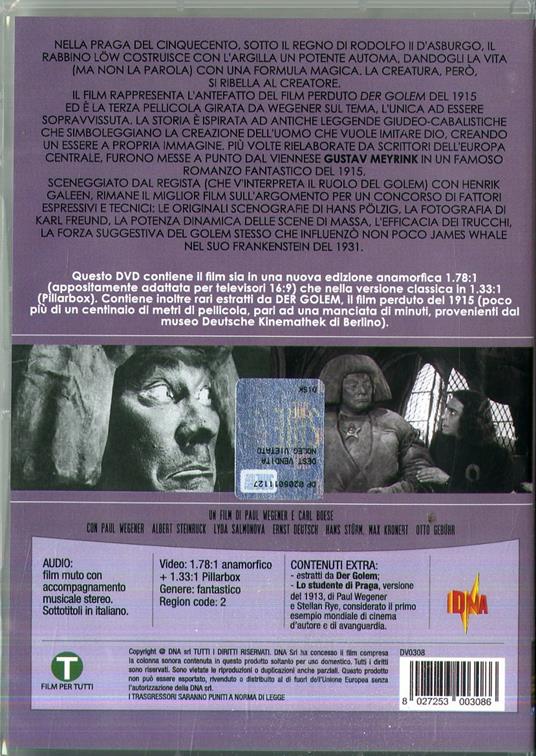 Il Golem. Come venne al mondo (DVD) di Carl Boese,Paul Wegener - DVD - 2
