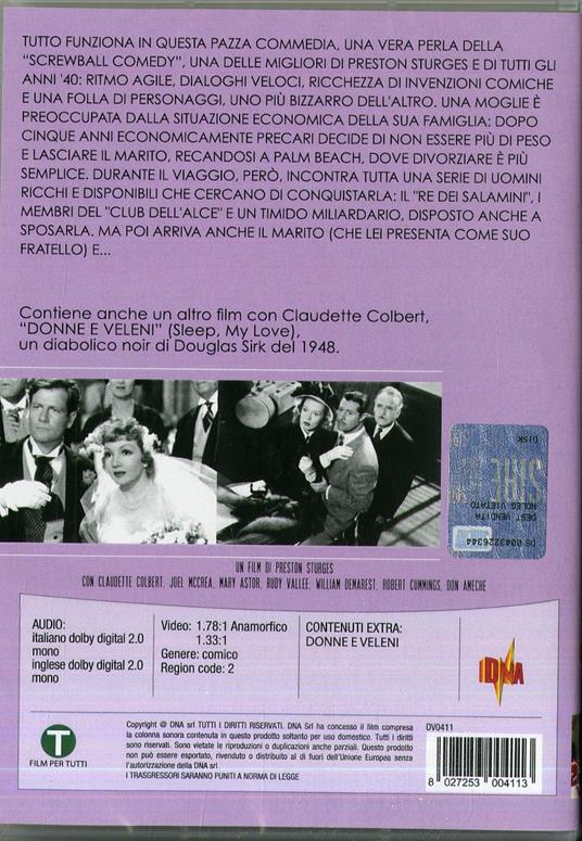 Ritrovarsi a Palm Beach - Donne e veleni (DVD) di Preston Sturges - DVD - 2