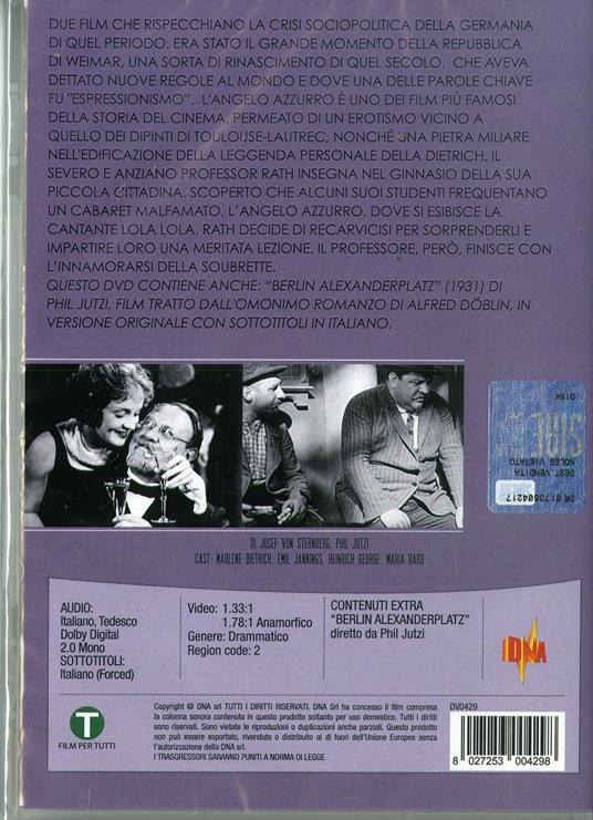 L' angelo azzurro - Berlin Alexanderplatz (1931) (DVD) di Phil Jutzi,Joseph von Sternberg - DVD - 2